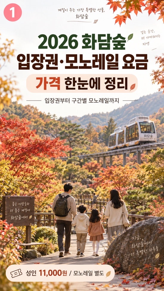2026 화담숲 입장권 가격, 모노레일 구간별 요금과 현장 발권까지