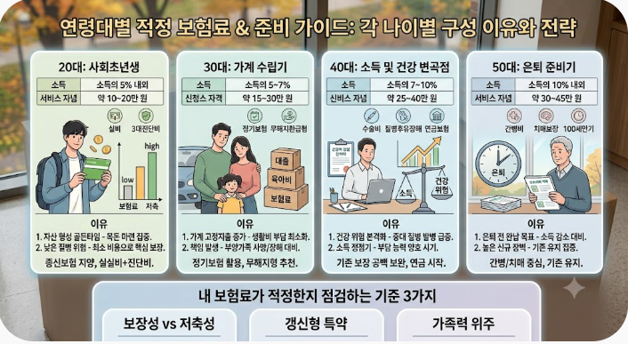 20대부터 50대까지! 내 소득 대비 적정 보험료는 얼마일까?