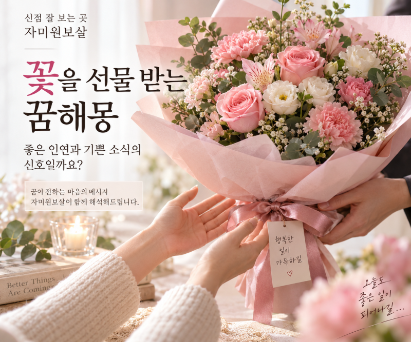꿈해몽 전문 자미원보살 꽃을선물받는꿈
