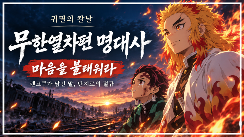 [애니] 귀멸의 칼날｜무한열차편 명대사, “렌고쿠 씨는 지지 않았어!”