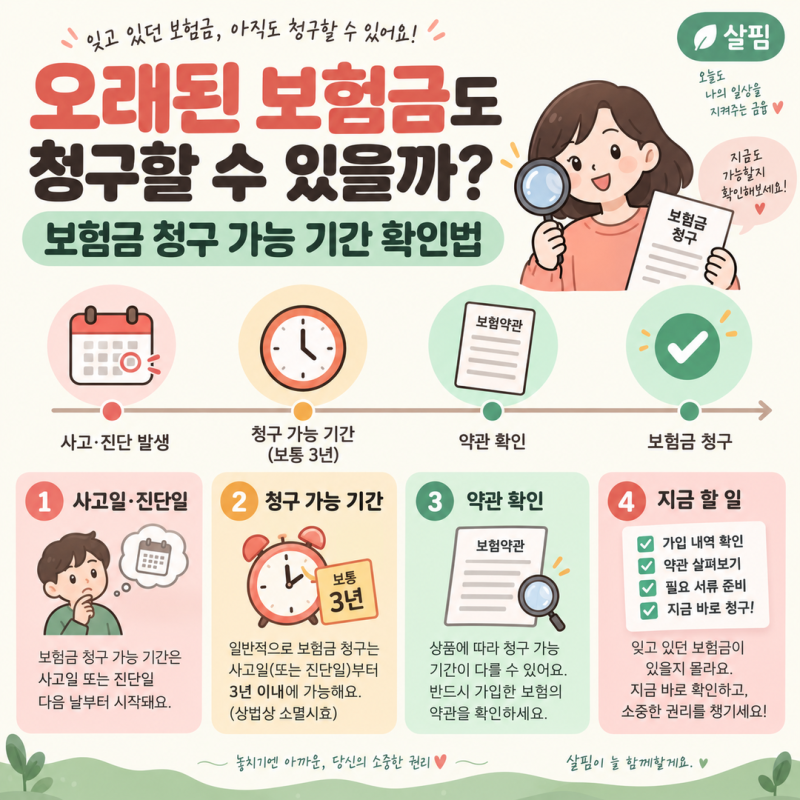 오래된 보험금도 청구할 수 있을까? 보험금 청구 가능 기간 확인법