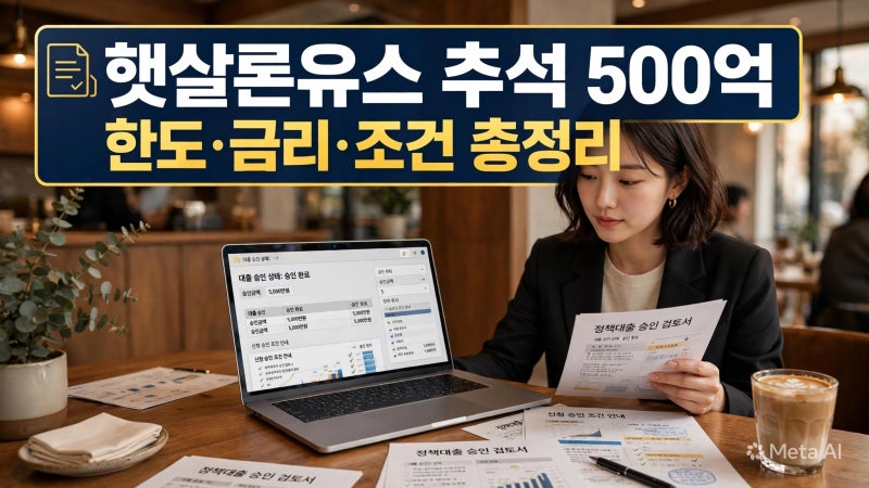 2026 햇살론유스 추석 추가공급｜청년 500억원, 내가 받을 수 있는 한도·금리·조건