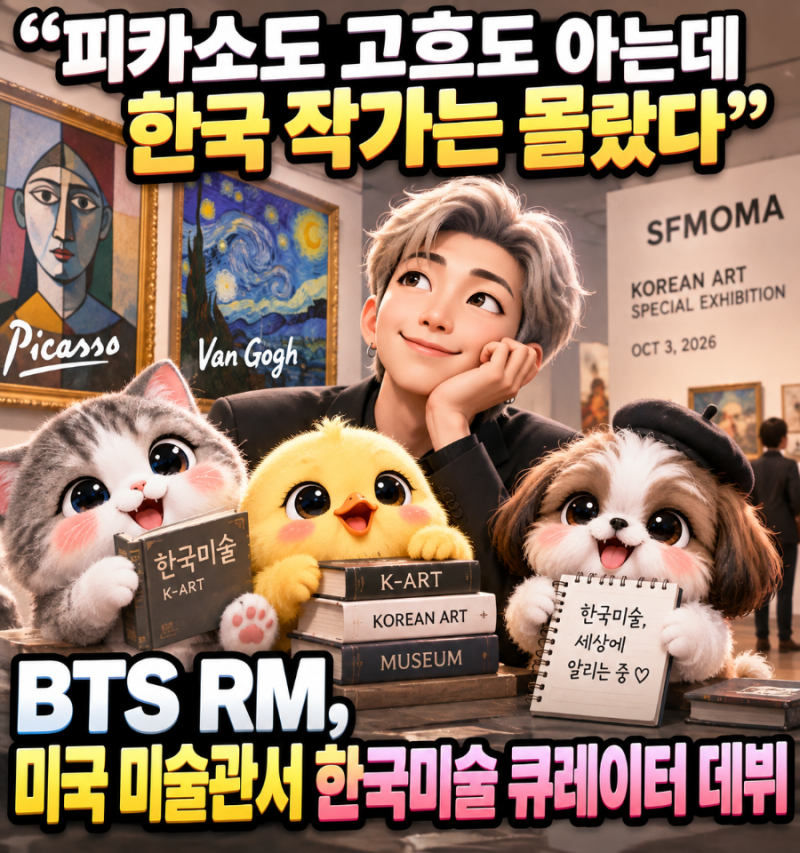 “피카소·고흐는 아는데 한국 작가는 몰랐다” BTS RM, 8년 뒤 미국 미술관 큐레이터가 됐다