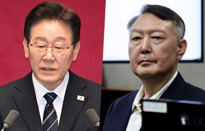 국내) 윤석열과 비슷해진 이재명 대통령 지지율, 어디까지 떨어지나?