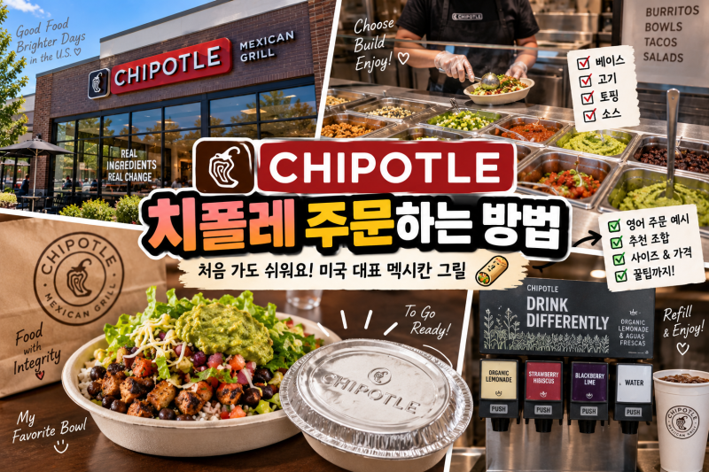 미국 치폴레(Chipotle) 완벽 가이드 | 매장 분위기, 주문 순서와 한국인 입맛 저격 꿀조합, 가격....