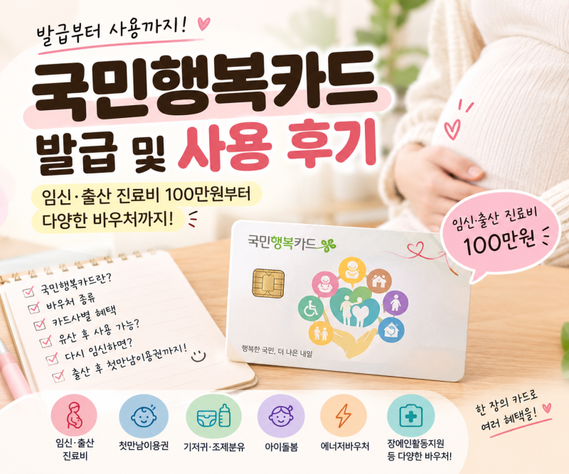 국민행복카드 발급 및 사용 후기｜임신·출산 진료비 100만원/바우처 종류