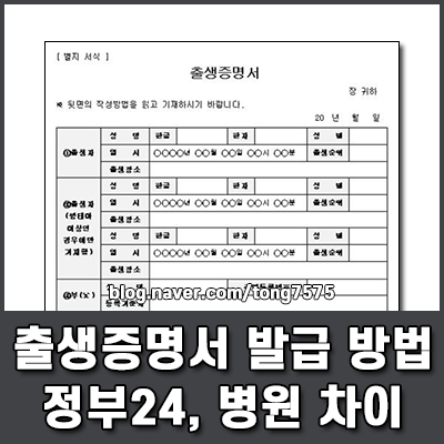 출생증명서 온라인 발급 방법 정부24와 병원 서류의 차이
