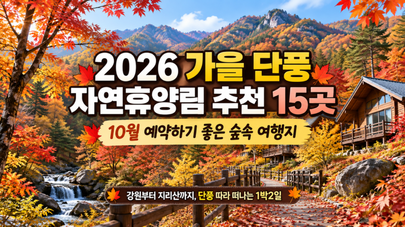 2026 가을 단풍 자연휴양림 추천 15곳｜10월 예약하기 좋은 곳
