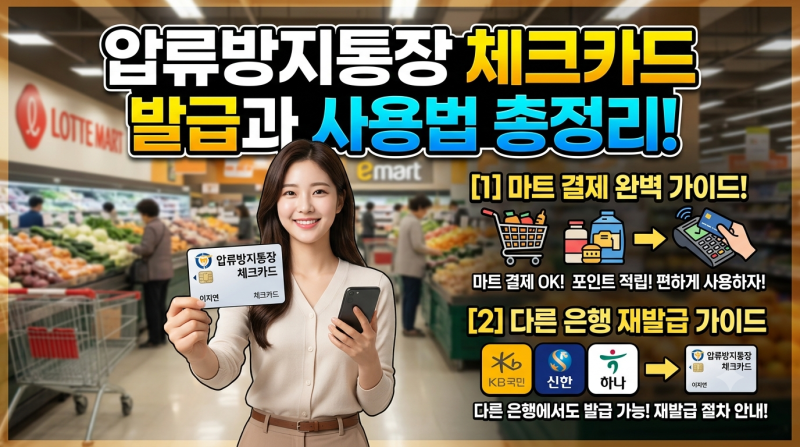 압류방지통장 체크카드 발급과 사용법 총정리: 마트 결제 및 다른 은행 재발급 가이드