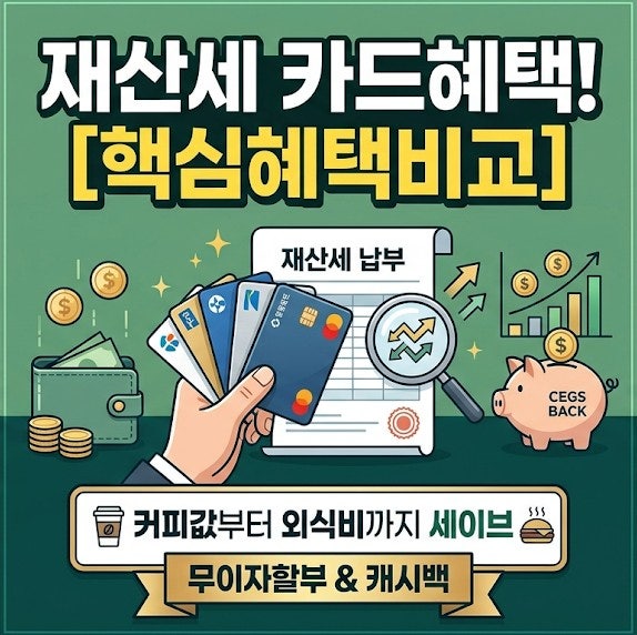 재산세 카드혜택 비교 총정리 : 카드사별 무이자할부 및 캐시백 꿀팁