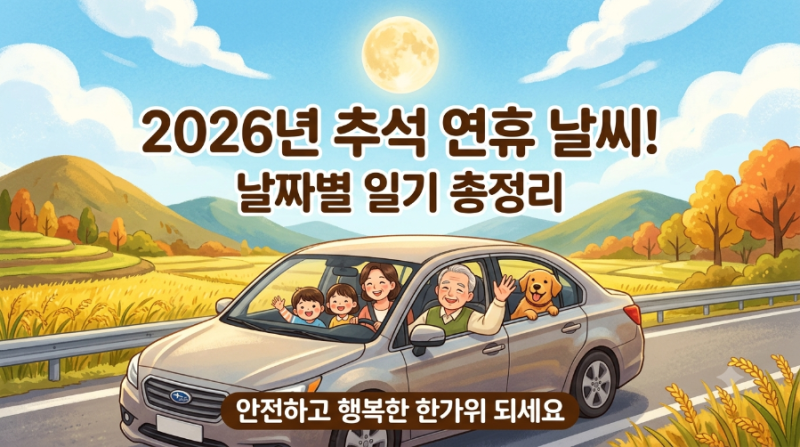2026년 올(올해) 추석 연휴 날씨 날짜별 총정리 귀성길 비 태풍 영향 전망