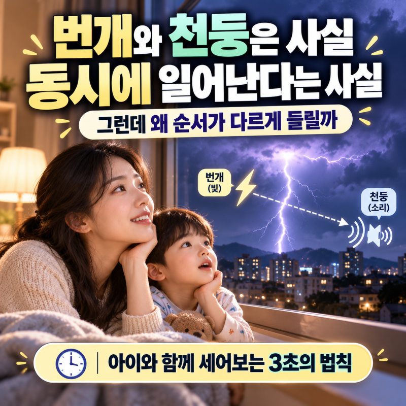 번개가 먼저일까 천둥이 먼저일까? 아이에게 쉽게 설명하는 방법