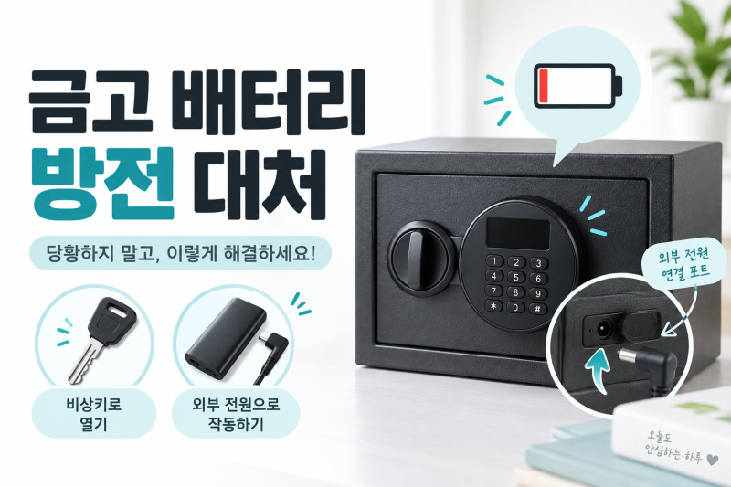 금고 배터리가 방전되면 어떻게 열까? 비상키·외부전원 확인 방법
