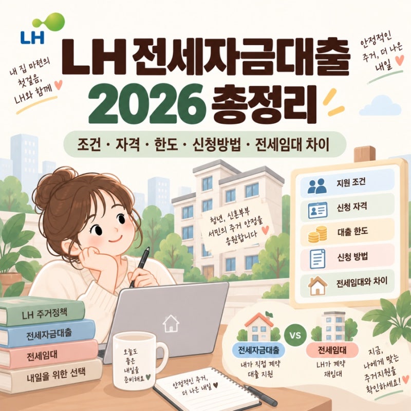 LH 전세자금대출 2026 총정리｜조건·자격·한도·신청방법·전세임대 차이
