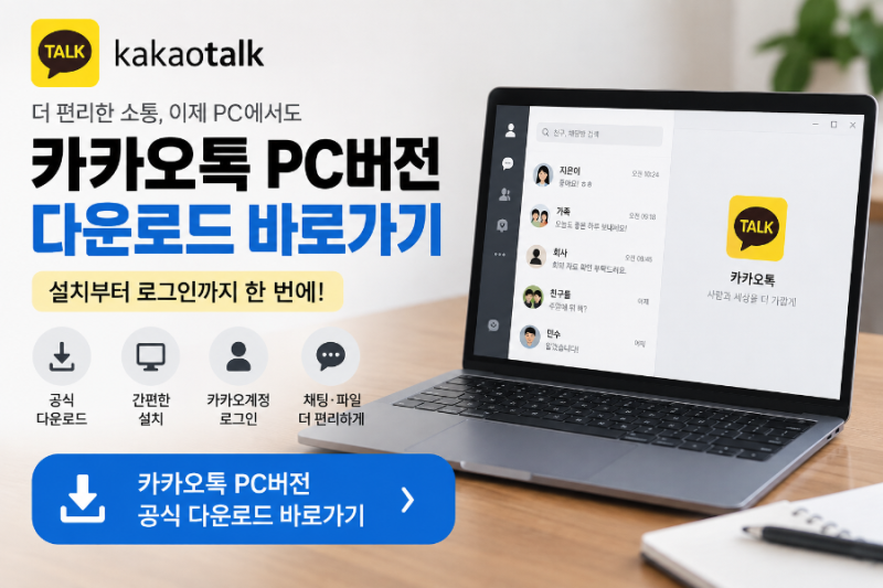 카카오톡 PC버전 다운로드 바로가기 및 설치 방법