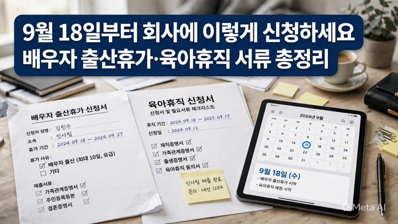 9월 18일부터 회사에 이렇게 신청하세요 ｜ 배우자 출산휴가·임신 중 육아휴직 서류 총정리