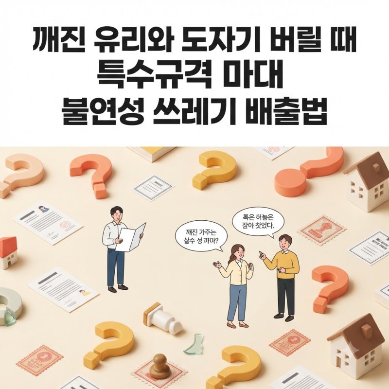 깨진 유리와 도자기 버릴 때 특수규격 마대 불연성 쓰레기 배출법