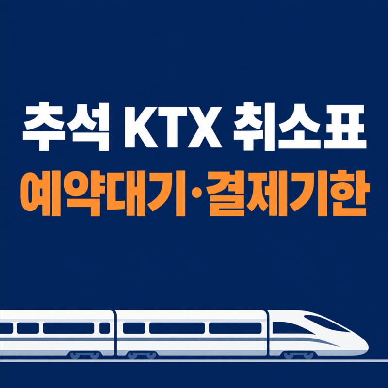 추석 KTX 취소표 예약대기 배정 결제기한 풀리는 시간 예매 (+수수료·잡는법·언제)