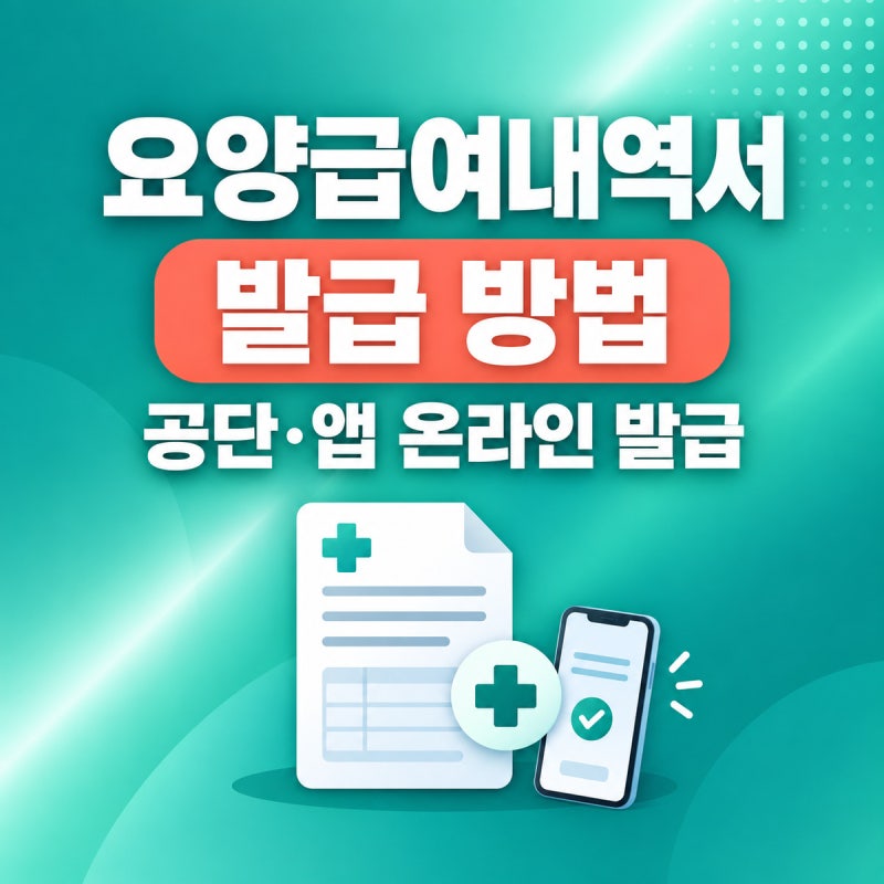 건강보험 요양급여내역서(진료내역서) 발급 방법
