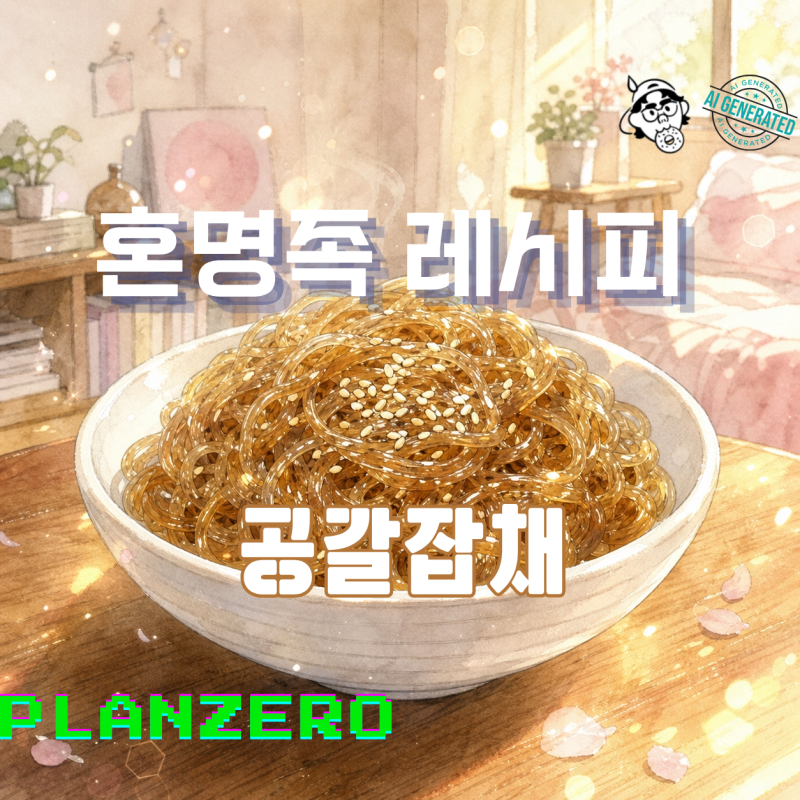 공갈잡채 만드는법 당면 삶는법 추석 연휴 혼명족 레시피