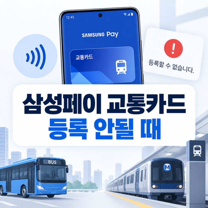 삼성페이 교통카드 등록 안될 때 해결방법과 지원 카드