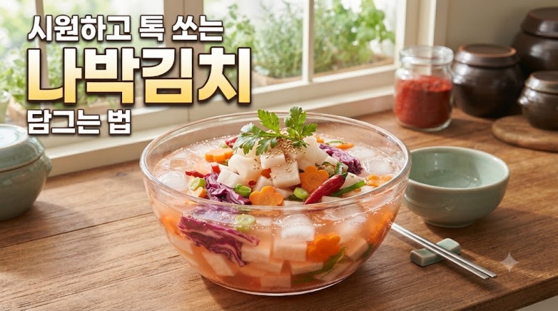시원하고 톡 쏘는 나박김치 담그는 법