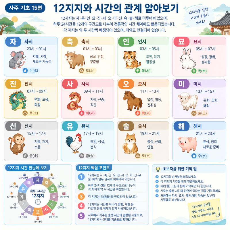 12지지와 시간의 관계 알아보기