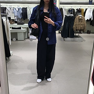 가성비 가을 워크자켓 추천｜5만원대 무드인사이드 프렌치 워크자켓 블루 | 블루 워크자켓 ....