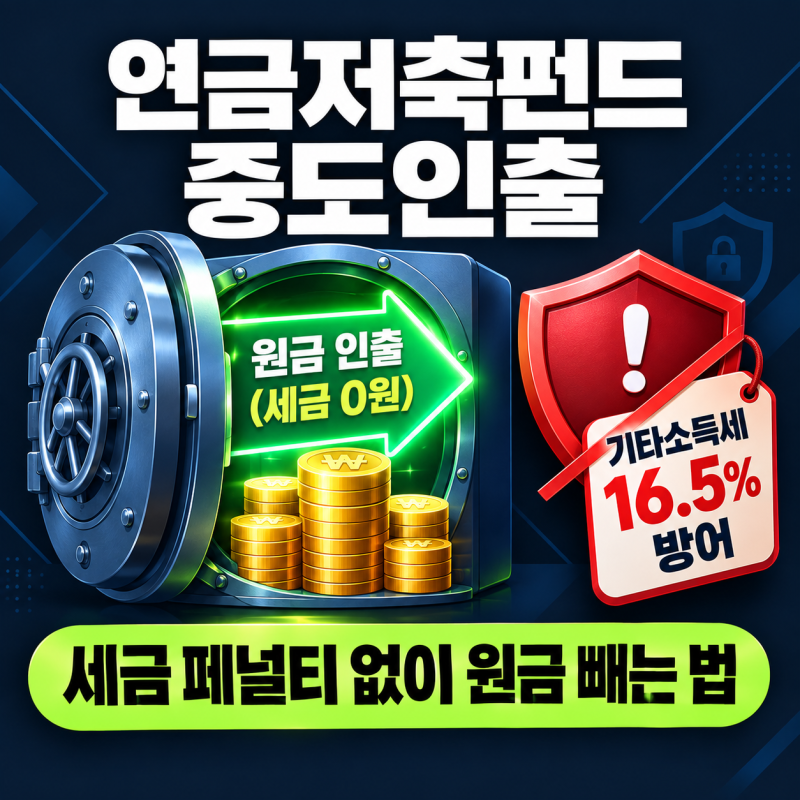 연금저축펀드 중도인출 조건 및 세금 페널티 없이 원금 인출하는 방법 알려주세요