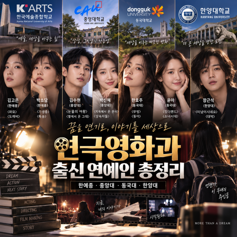 한예종·중앙대·동국대·한양대 출신 연예인 총정리｜배우·가수·개그맨까지