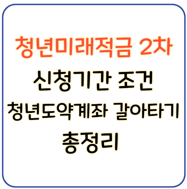청년미래적금 2차 신청기간 조건 청년도약계좌 갈아타기 총정리