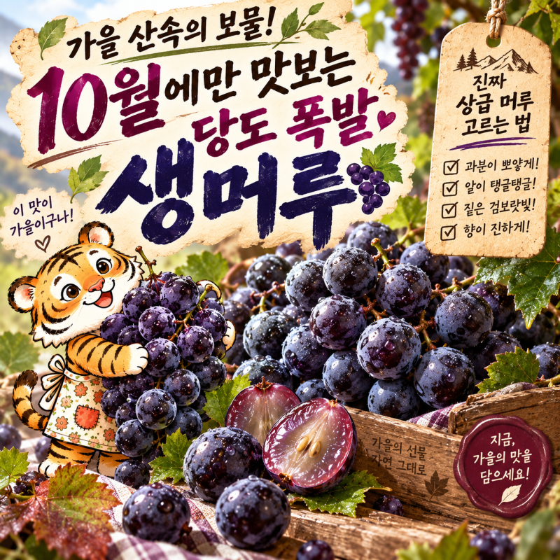 10월 제철 과일 생머루 효능과 캠벨 포도 차이, 100% 무수 천연 발효 머루주 비결