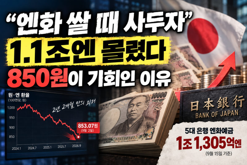 “엔화 쌀 때 사두자” 1.1조엔 몰렸다…850원이 기회인 이유