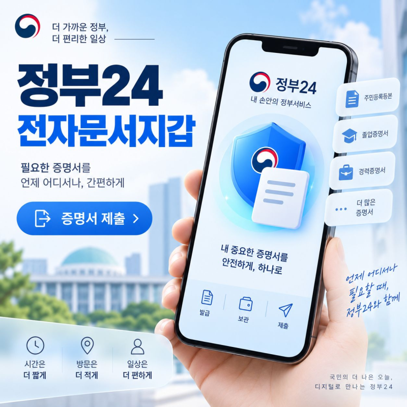 정부24 전자문서지갑 만들기부터 증명서 제출까지