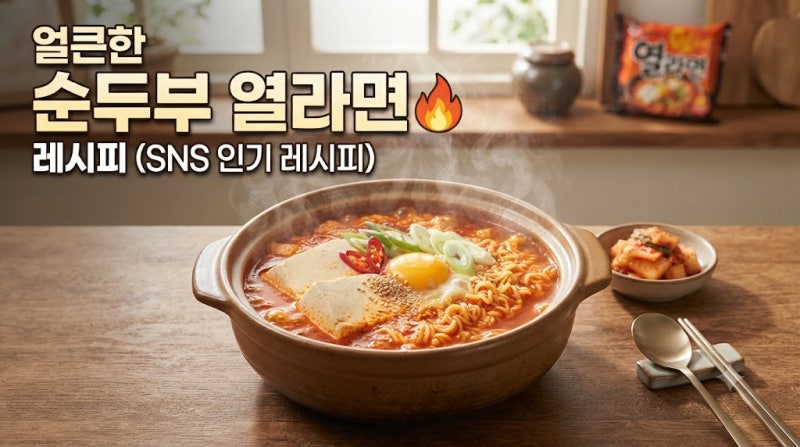 얼큰한 순두부 열라면 레시피 얼큰한 국물에 부드러운 순두부 듬뿍