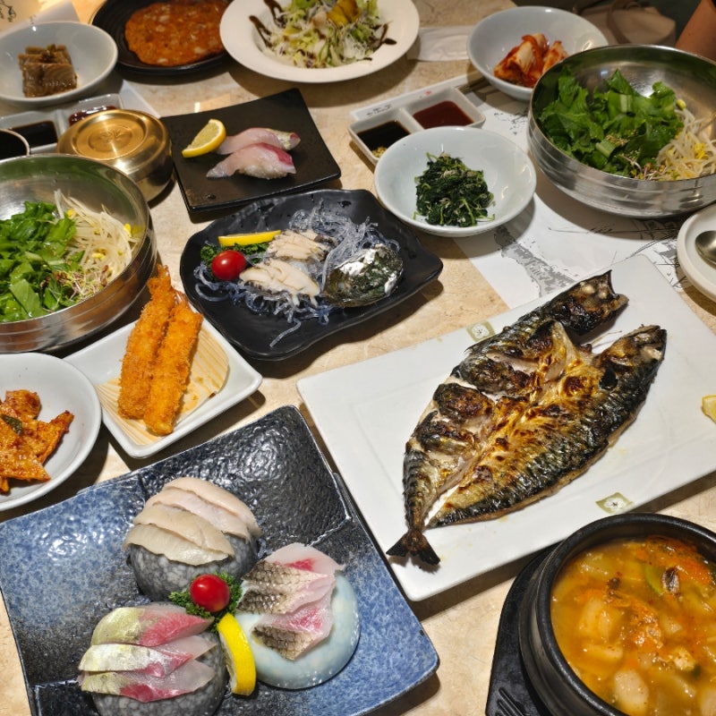 해운대 점심 맛집 점심특선 한어부의고등어사랑 생선구이 회 구성