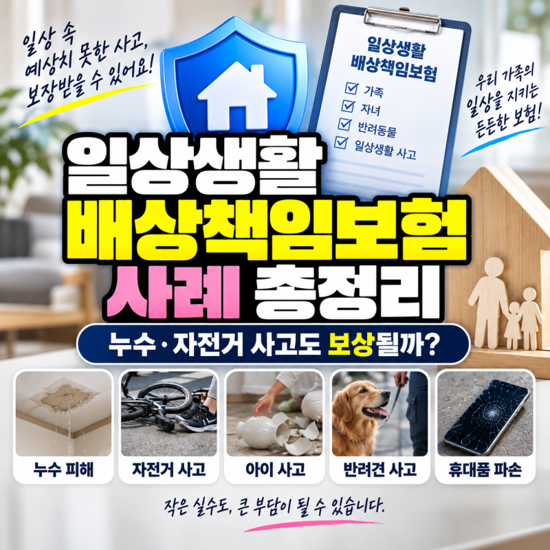 일상생활배상책임보험 사례 총정리, 누수·자전거 사고도 보상될까?