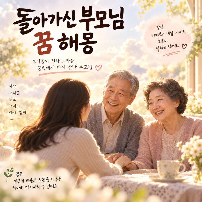 돌아가신 부모님 꿈 해몽, 대화하거나 웃는 모습까지 상황별 의미