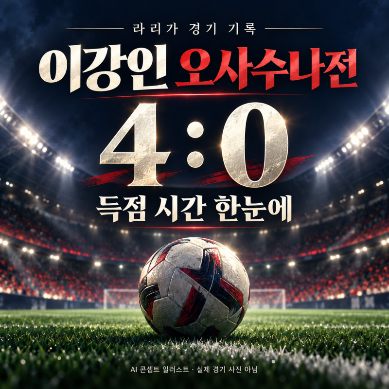 이강인 오사수나전 골, 4-0 결과와 득점 시간 한눈에