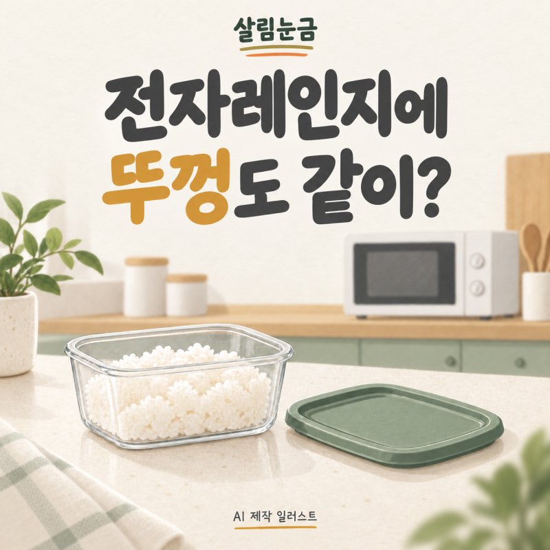 밀폐용기 전자레인지 사용, 뚜껑도 같이 넣어도 될까?