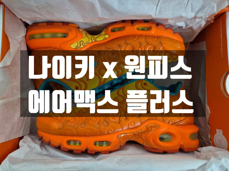 나이키 원피스 콜라보 에어맥스플러스 브릴리언트 오렌지 힐링제이드