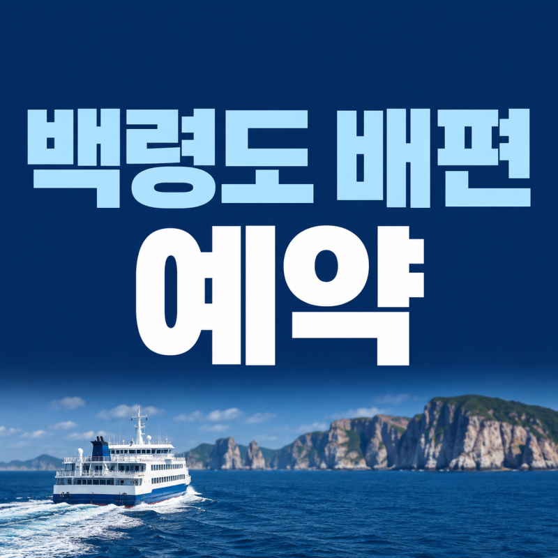 백령도 배편 예약 방법 시간표 요금 할인받는법