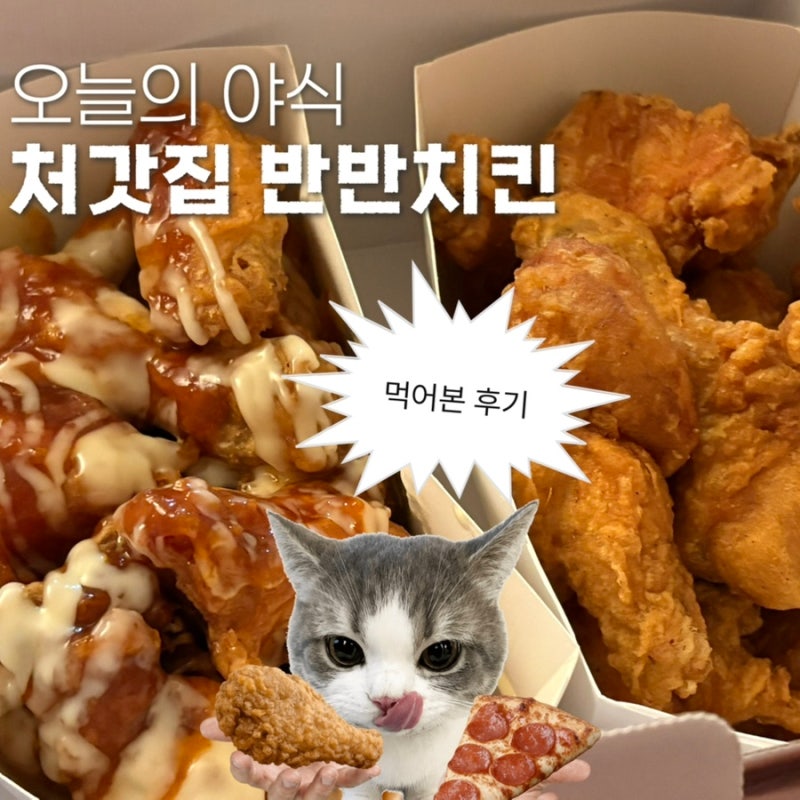 야식 메뉴 추천ㅣ처갓집 반반치킨 후라이드 슈프림치킨 후기