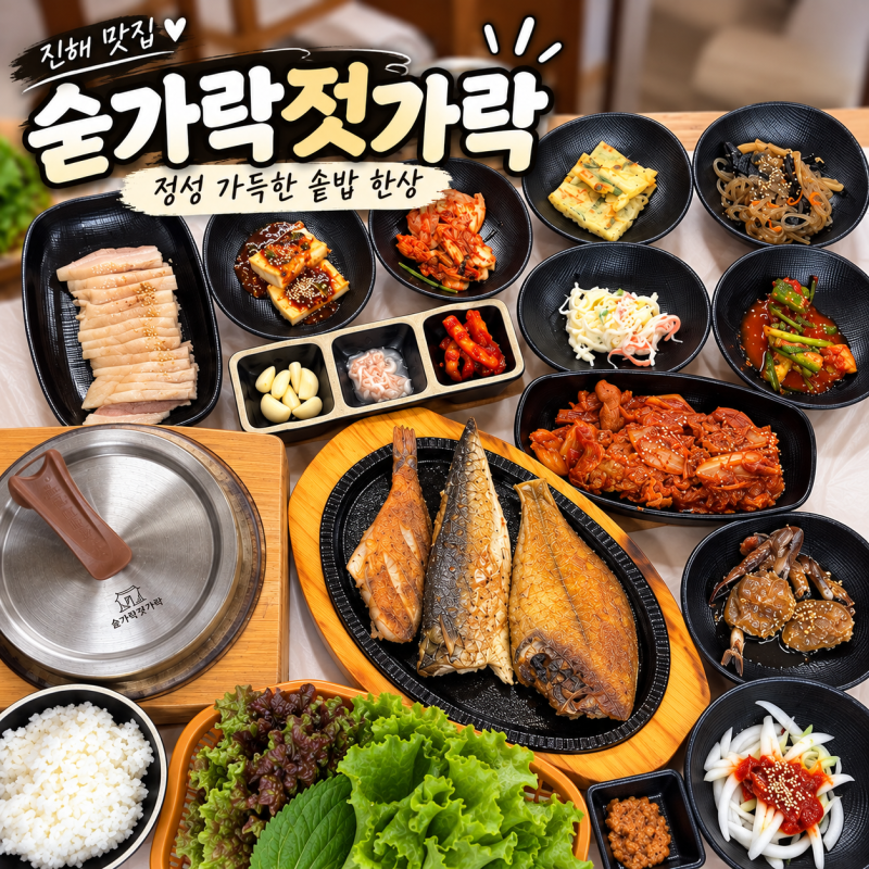 진해 밥집 숟가락젓가락 생선구이 쌈밥 솥밥 맛집