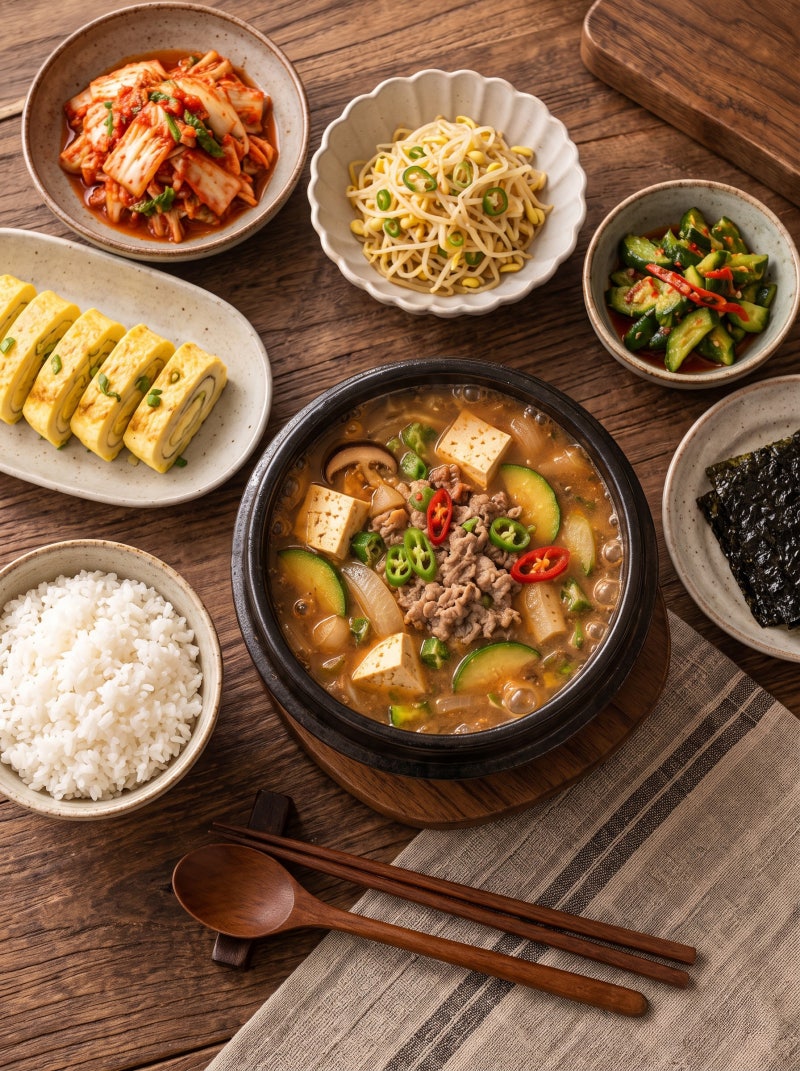 곰탕으로 끓이는 속 풀리는 차돌 된장 찌개