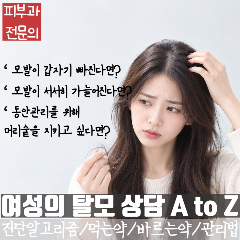 "머리숱이 줄었어요" 여성이 흔히 겪는 휴지기탈모/ 여성형탈모/노화로 인한 머리숱감소 : 먹....
