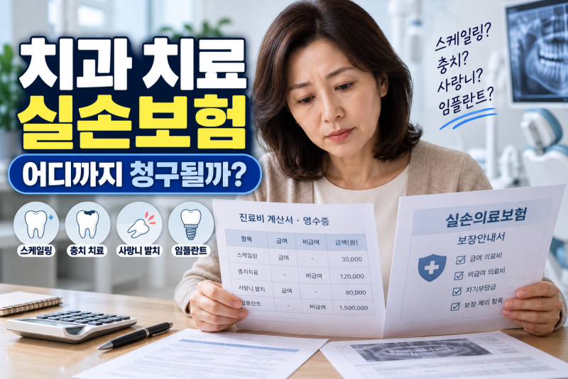 치과 치료 실손보험 청구될까? 스케일링·충치·사랑니·임플란트 어디까지 될까?