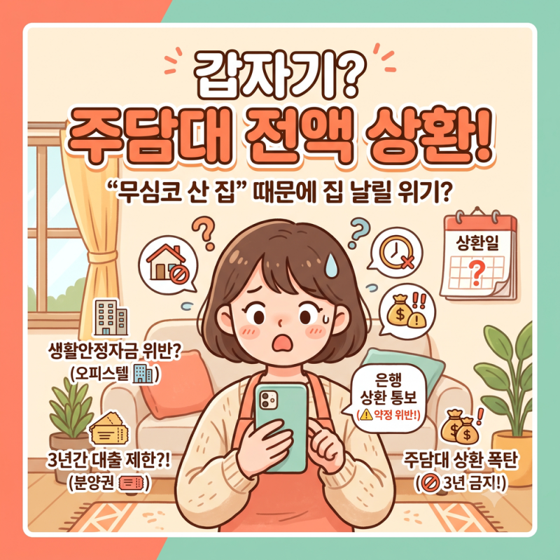 생활안정자금 주담대 차주 필독 주담대 전액 상환 통보, 무심코 계약한 '이것' 때문에 내 집....