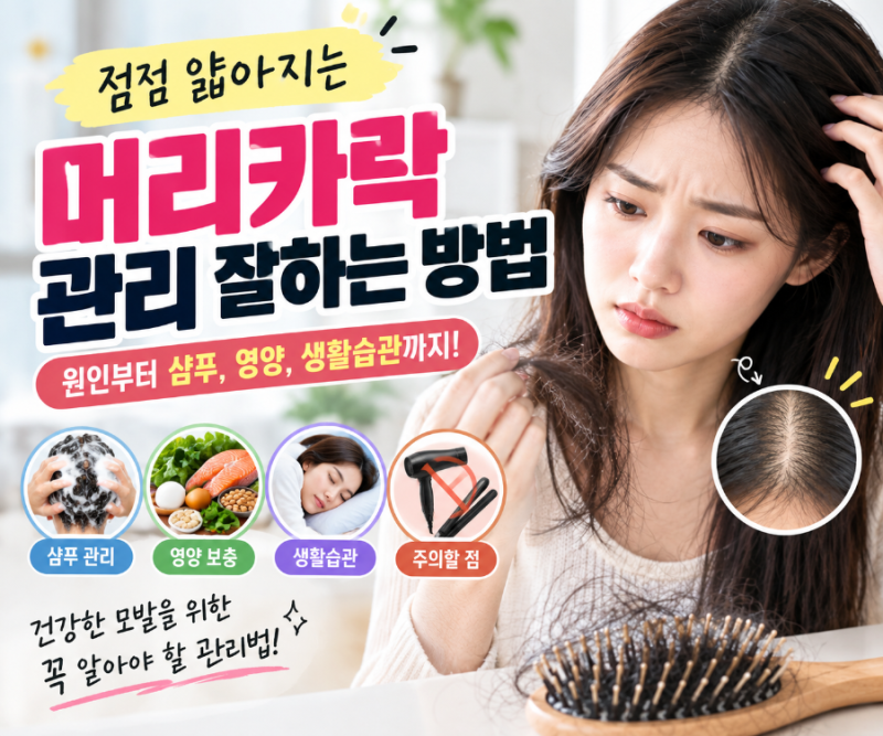 점점 얇아지는 머리카락 관리 잘하는 방법, 탈모 원인부터 샴푸와 영양 관리까지