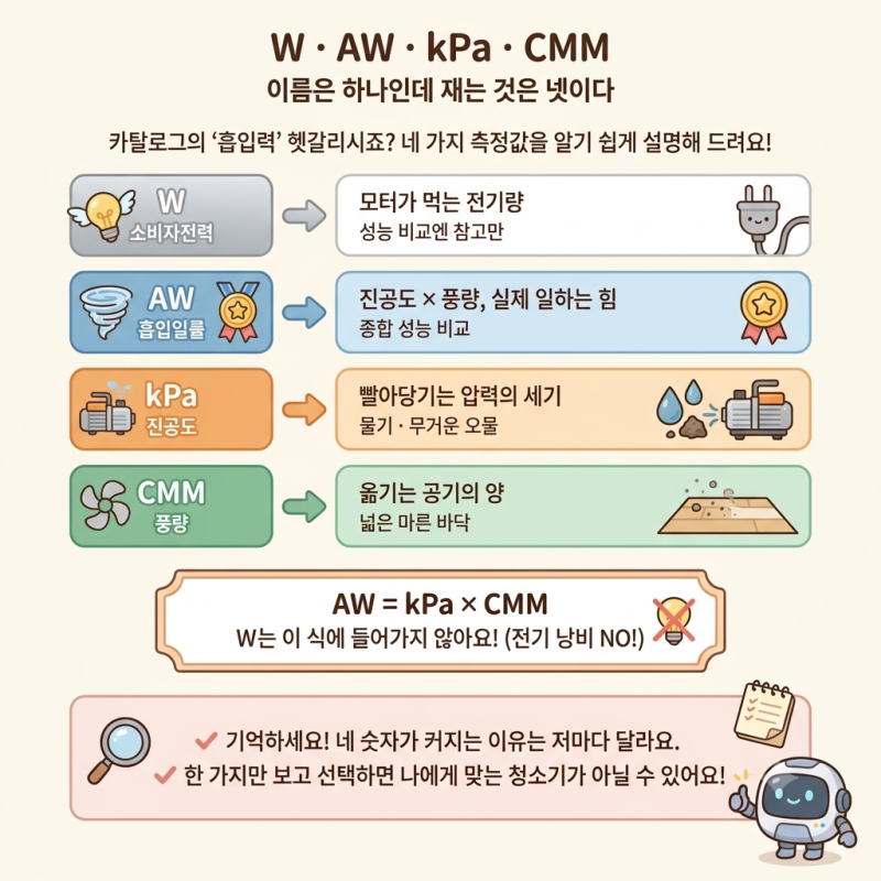 흡입력 좋은 업소용청소기! W 숫자의 비밀?
